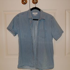 Denim short sleeve button up